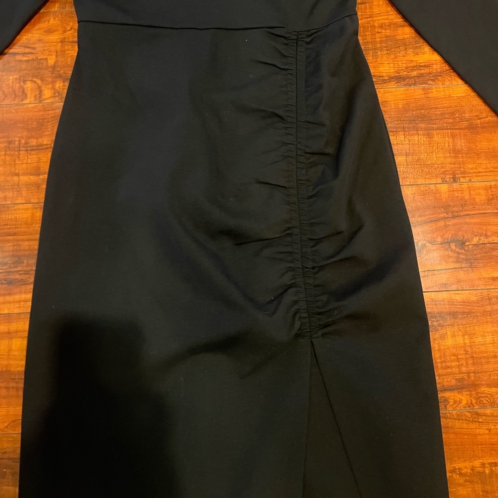 NWT Boden midi column dress black cotton blend long sleeve 6p petite LBD office - Picture 2 of 14